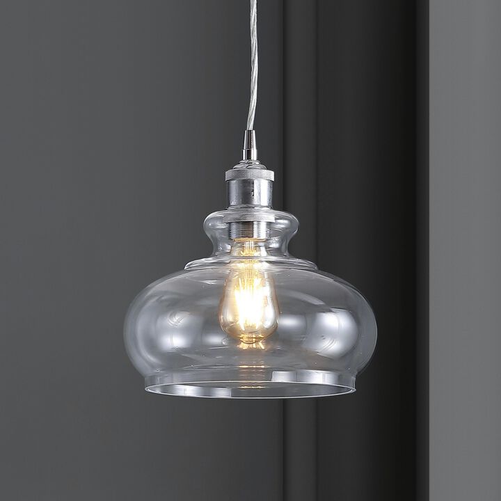 Wyatt Adjustable Drop Pharmacy Metal/Glass LED Pendant