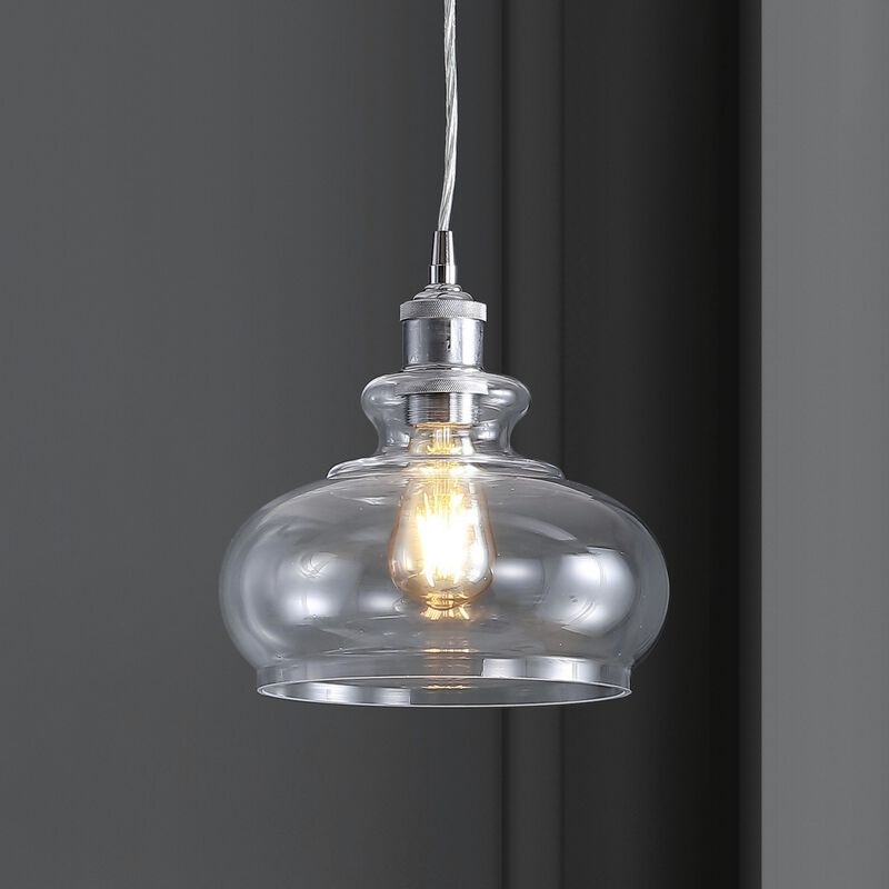 Wyatt Adjustable Drop Pharmacy Metal/Glass LED Pendant
