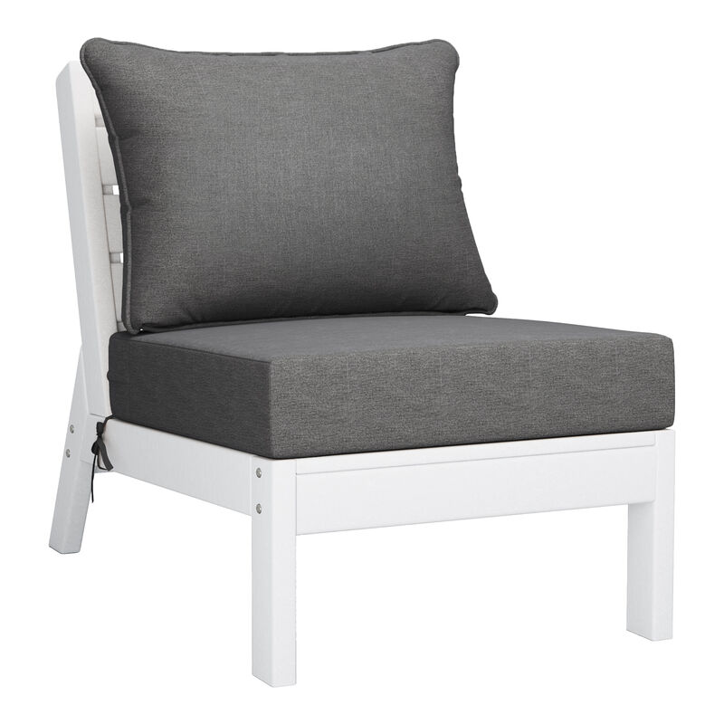 WestinTrends Outdoor Patio HDPE Sectional Sofa with Patio Cushions