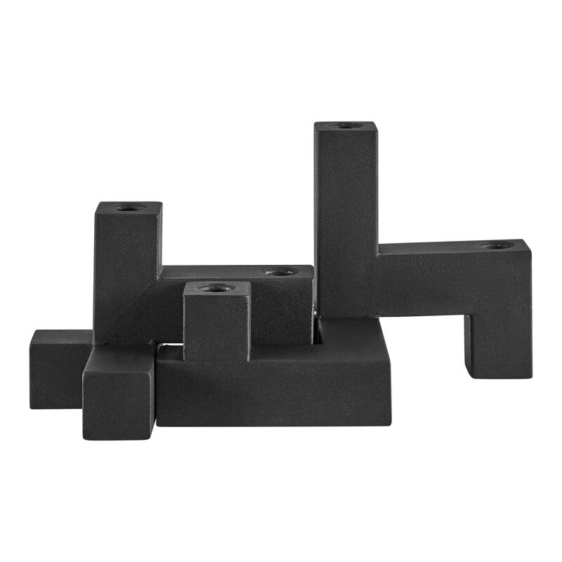 Danya B. Contemporary Black Metal 2-Piece Stacking Candelabra Taper Candle Holder Set