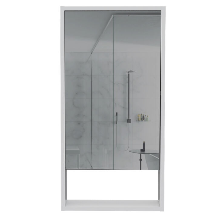 Mariana Medicine Cabinet, One External Shelf, Single Door Mirror Two Internal Shelves - White
