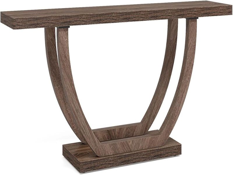 Farmhouse Console Entryway Table: 63 Inches Console Table with Wooden Legs, Narrow Long Foyer Sofa Table Behind Couch for Hallway, Entrance, Living Room, All Wood, Deck Boxes