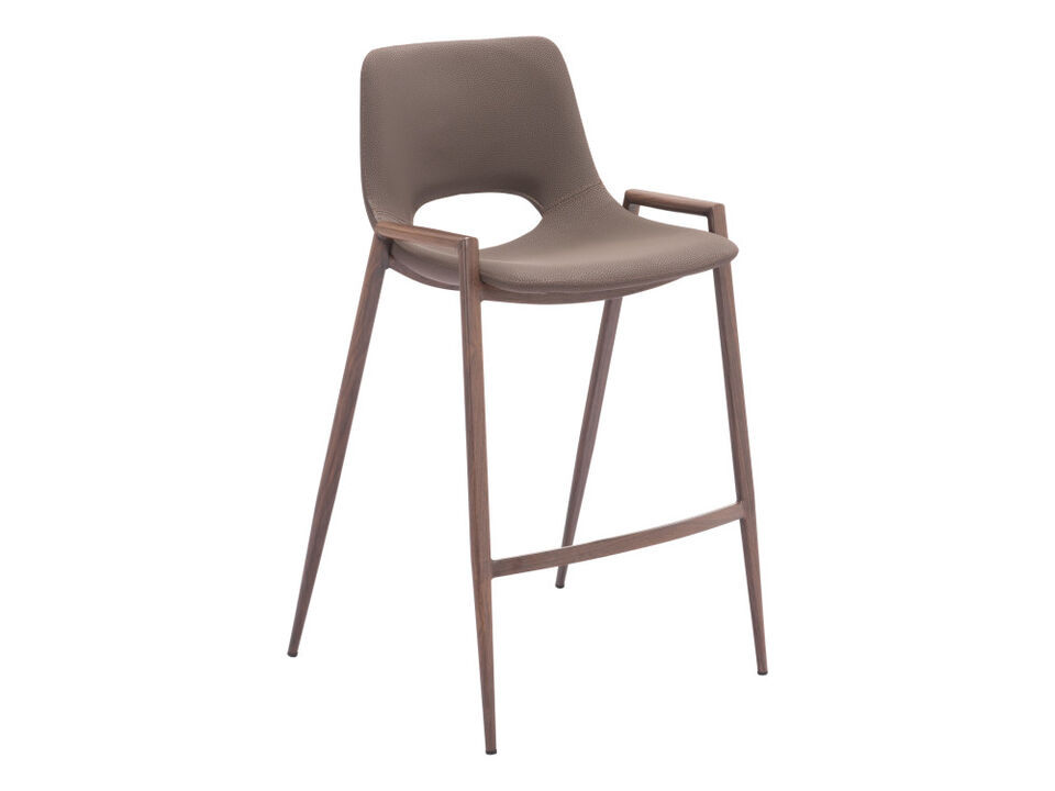 Desi Counter Stool (Set of 2) Brown & Walnut
