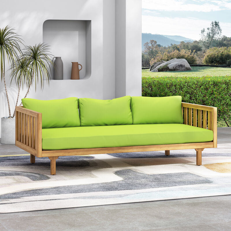 Merax Outdoor Wood Frame 3 Seats Sofa