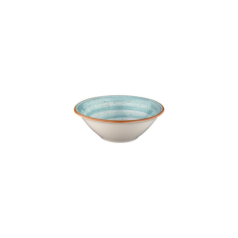 Aqua dia.8" h:2.5" 30 oz. Round Blue Porcelain Bowl (Set of 2)