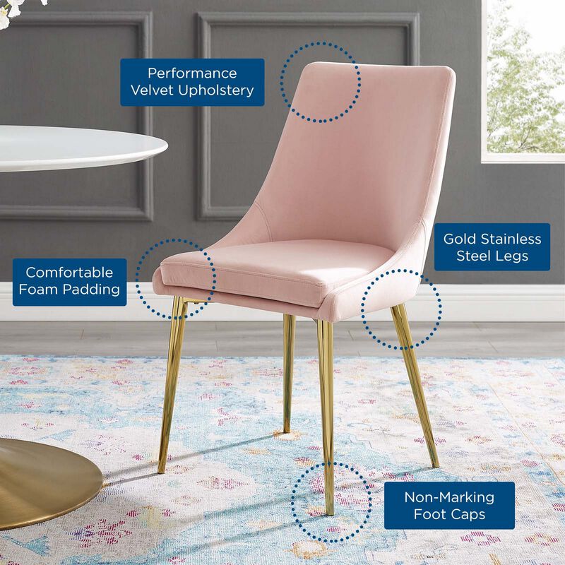 Viscount Modern Accent Performance Velvet Dining Chair-Benzara