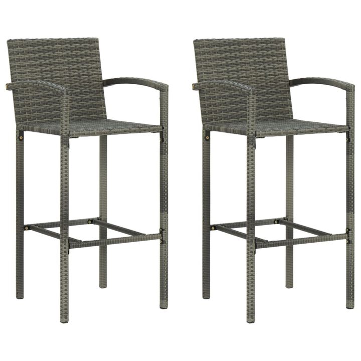 vidaXL 3 Piece Garden Bar Set Gray