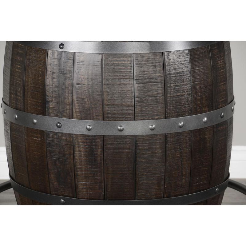 Sunny Designs Round Pub Table with Wine Barrel Base