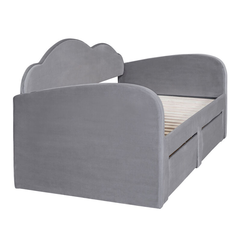 Merax Velvet Upholstered Daybed  with Trundle