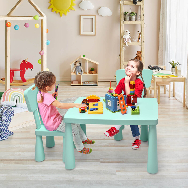 3 Pieces Toddler Multi Activity Play Dining Study Kids Table and Chair Set