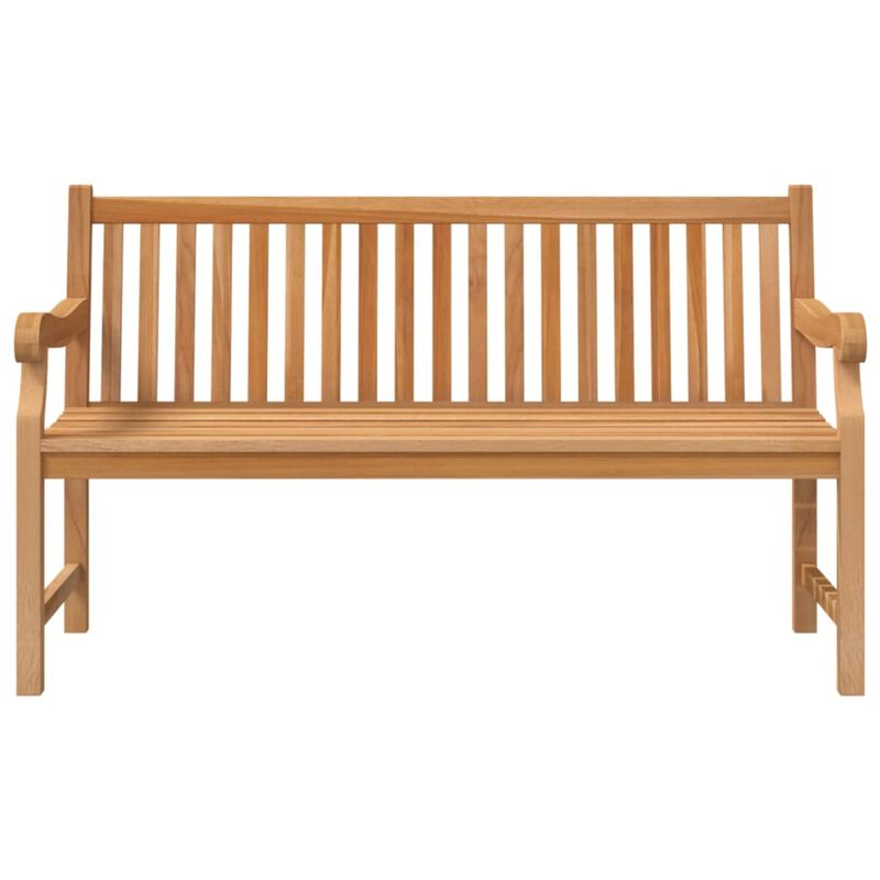 vidaXL Patio Bench - 59.1" Solid Teak Wood - Fine Sanded Finish - Durable and Weather-Resistant Wooden Garden Furniture - Easy Assembly - Suitable for Patio and Garden