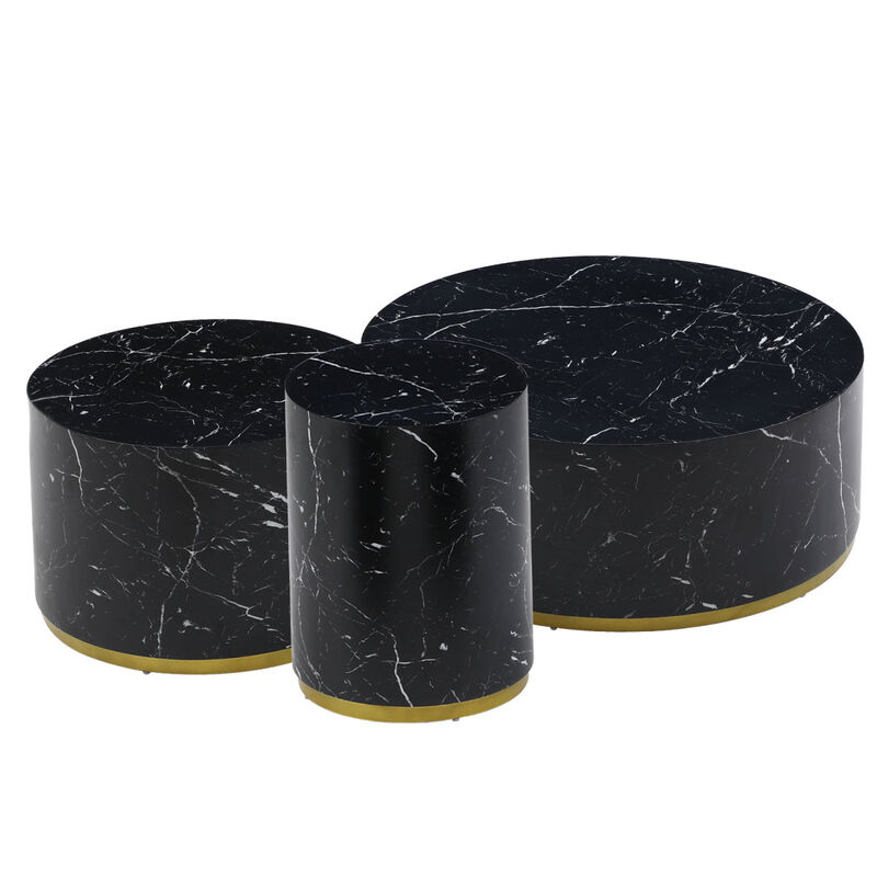 Modern Marble Coffee Table with Gold Base