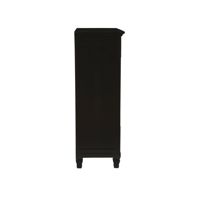 New Classic Furniture Furniture Tamarack Solid Wood 5-Drawer Chest in Black