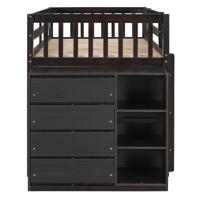 Merax Modern Bunk Bed with 4 Drawers