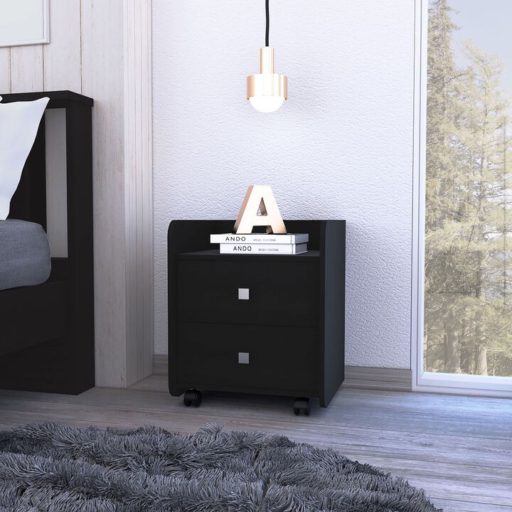 Streamdale Lakewood 1-Shelf 2-Drawer Nightstand Wengue