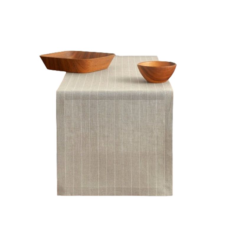 Solino Home 100% Pure Linen Table Runner | Pinstripe