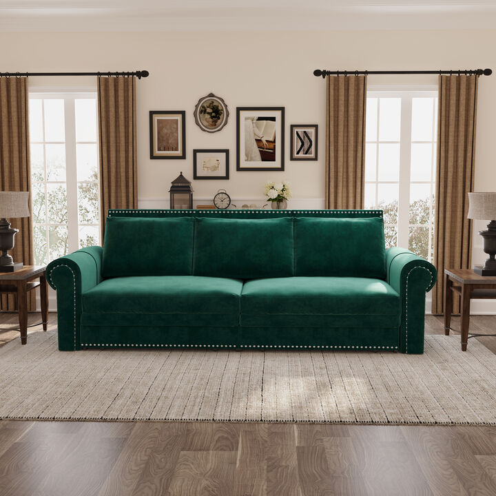 Merax Velvet Convertible Sleeper Sofa