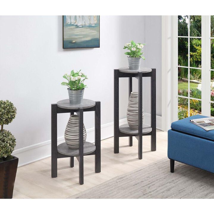 Convenience Concepts Newport Medium 2 Tier Plant Stand Faux Cement/Weathered Gray