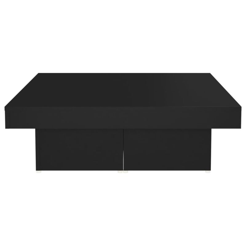 vidaXL Coffee Table Black 35.4"x35.4"x11" Chipboard