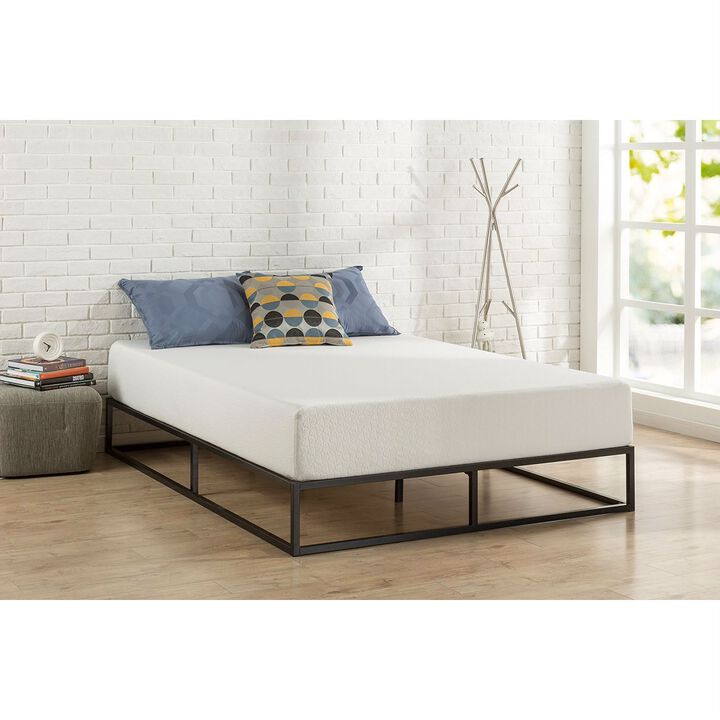 Hivvago Queen size Modern 10-inch Low Profile Metal Platform Bed Frame with Wood Slats