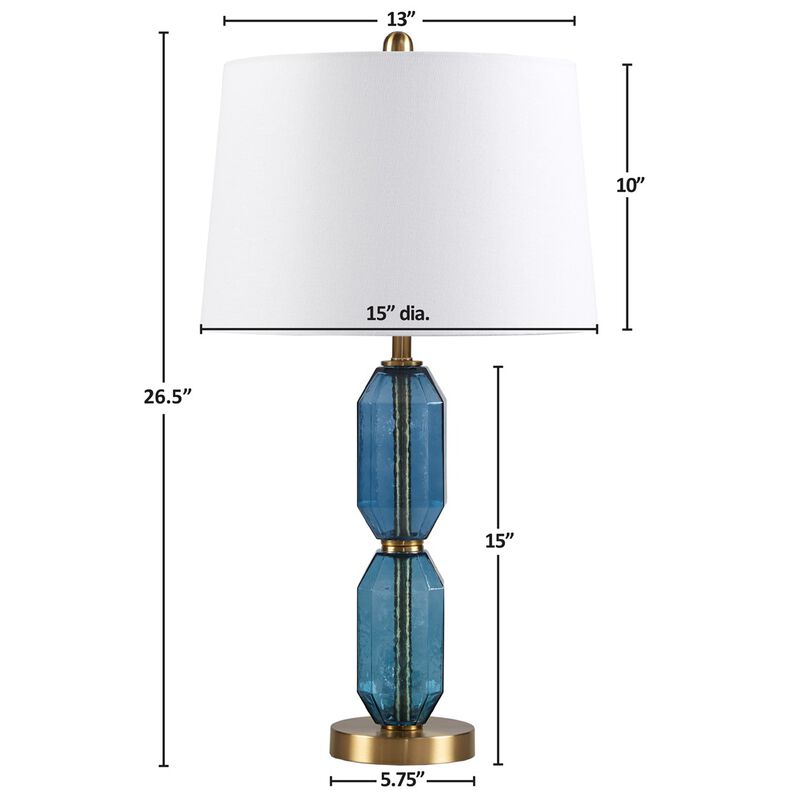 Gracie Mills Roxanne Modern Faceted Brown Glass Table Lamp with 9W LED Bulb