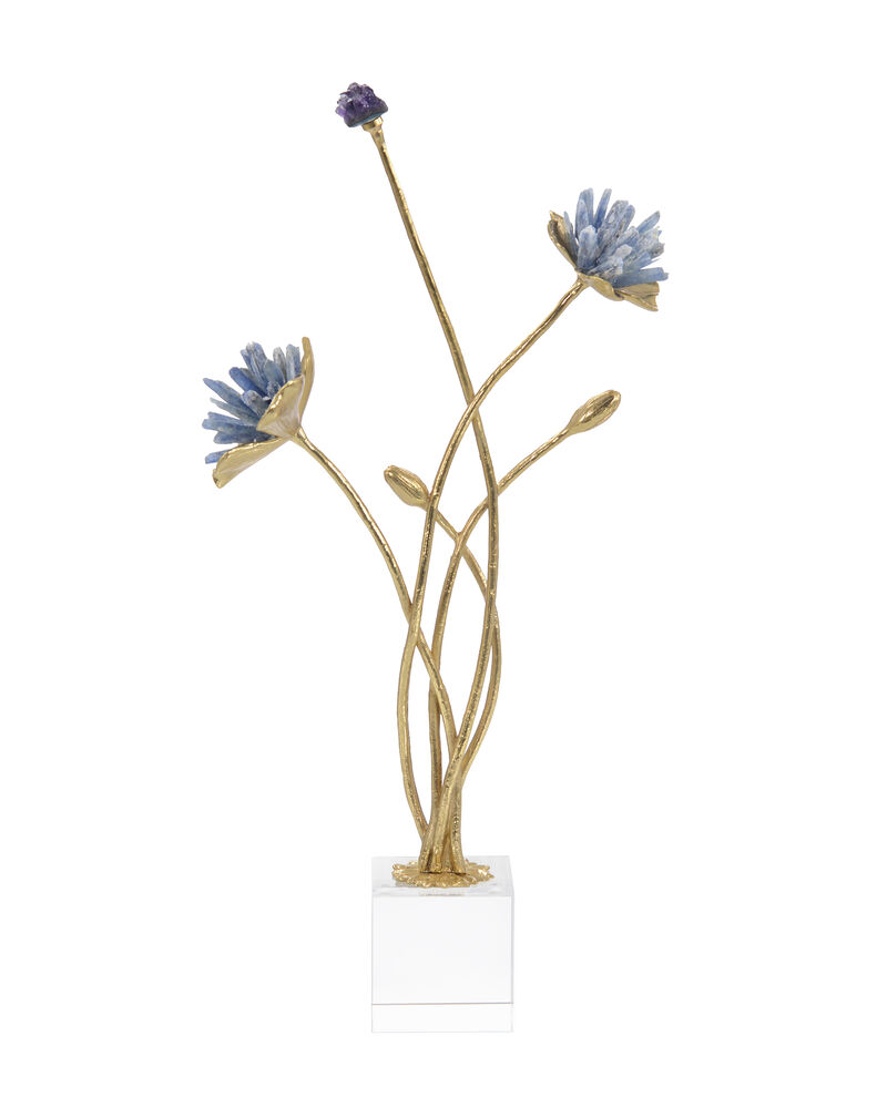 Cyanite Floral Sculpture