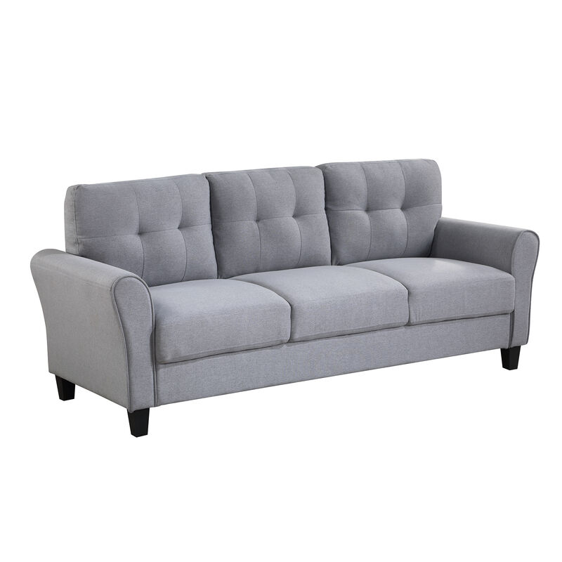 Merax Linen Upholstered Couch 3-Seat Sofa