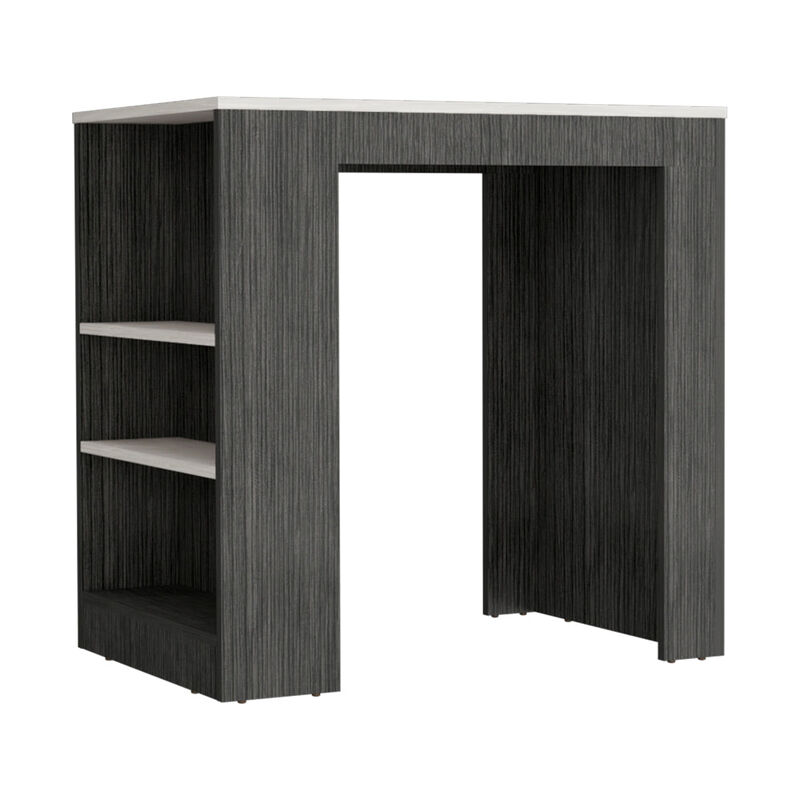 Kitchen Island Doyle, Kitchen, Smoky Oak / Ibiza Marble Color Finish