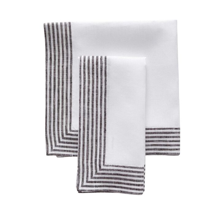 Solino Home 100% Pure Linen Dinner Napkins 20 x 20 Inch Set of 4 | Lucca