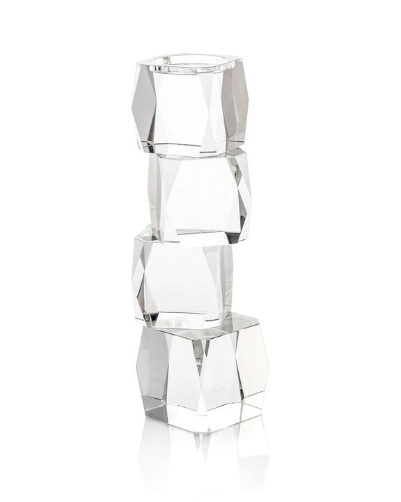 Crystal Cubist Clear Candleholder
