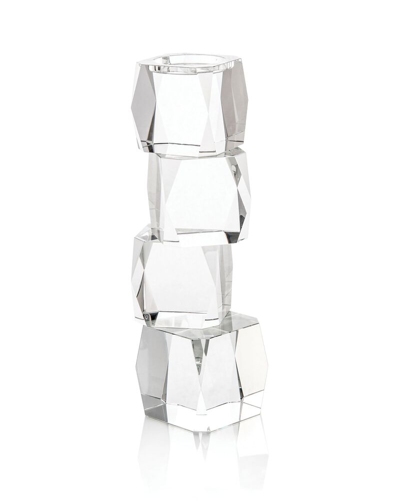 Crystal Cubist Clear Candleholder