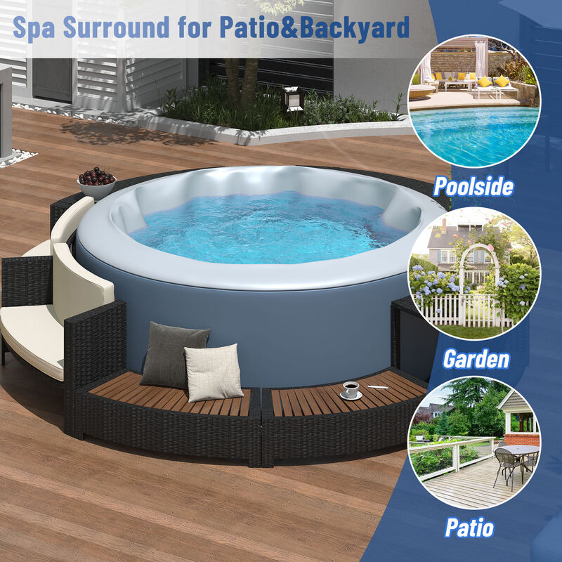 Merax Spa Frame Patio Rattan Sofa Set