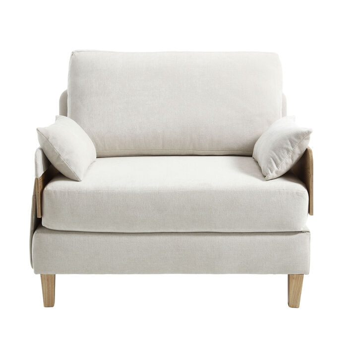 Merax Foldable Chenille Sofa Chair Convertible Futon Sleeper