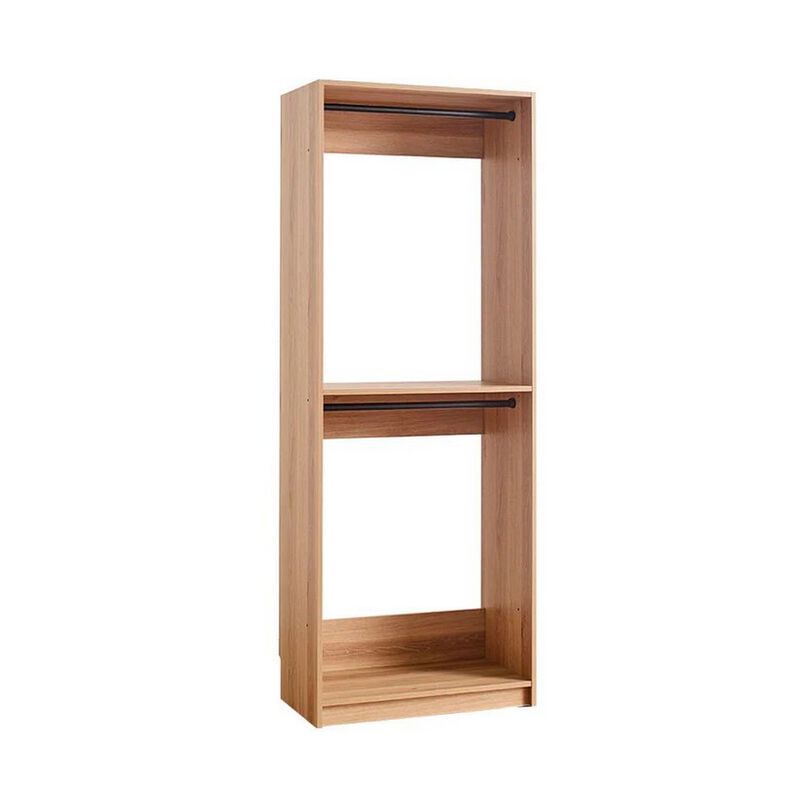 Dee Modular Closet System, 2 Compartments, 2 Hanging Rods, Oak Brown