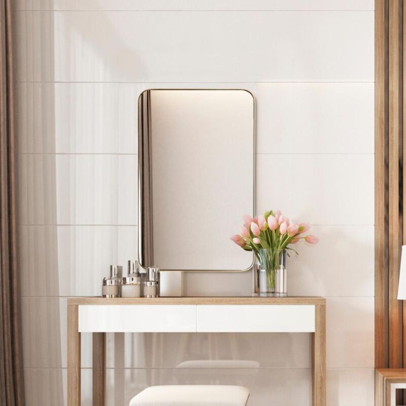 Hivvago 32 x 20 Inch Metal Frame Wall-Mounted Rectangle Mirror