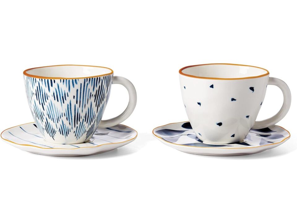 Lenox Blue Bay 4-Piece Teacup & Saucer Set