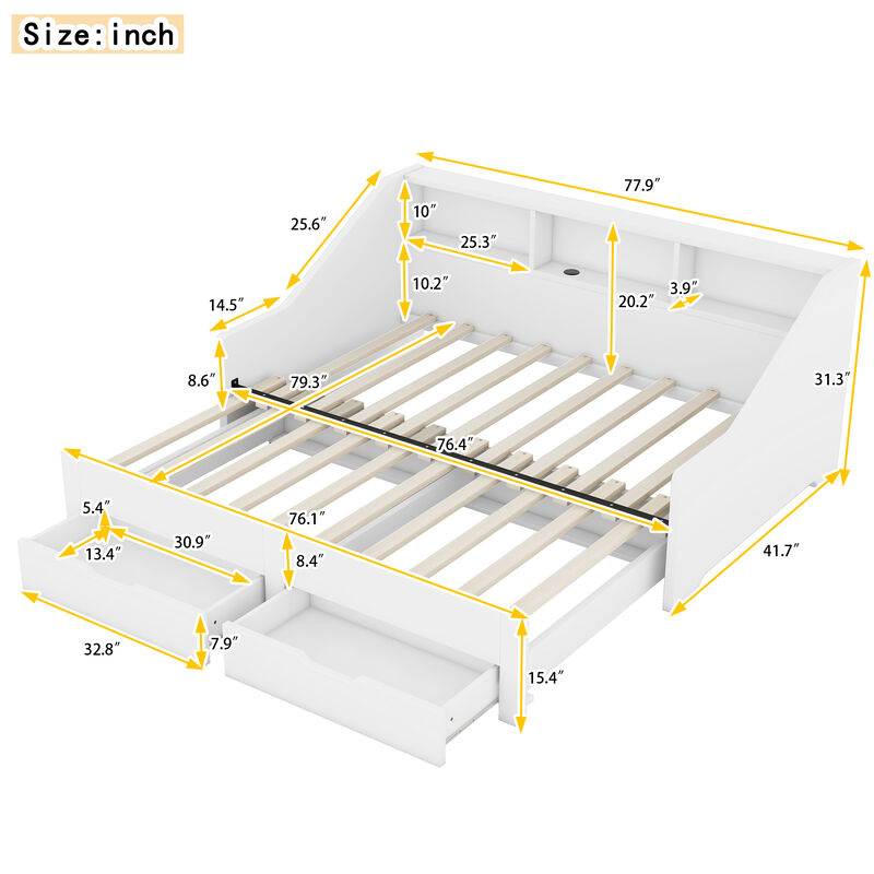 Merax Daybed Bed Frame with Storage