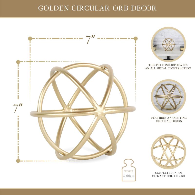 Thayer Small Golden Circular Orb
