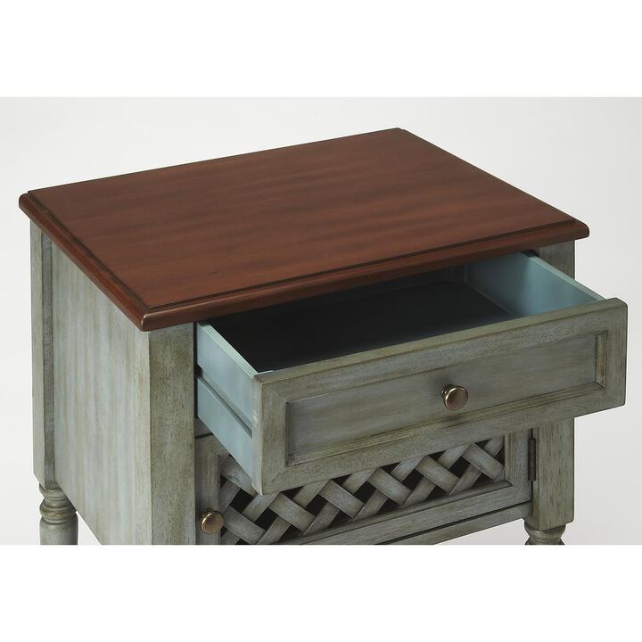 Chadway Rustic Blue Nightstand, Belen Kox