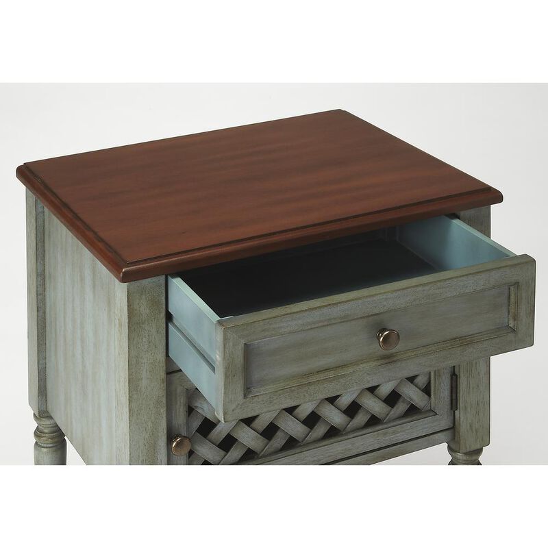 Chadway Rustic Blue Nightstand, Belen Kox