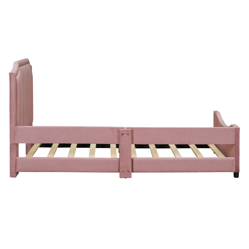 Merax Velvet Upholstered Daybed with Headboard