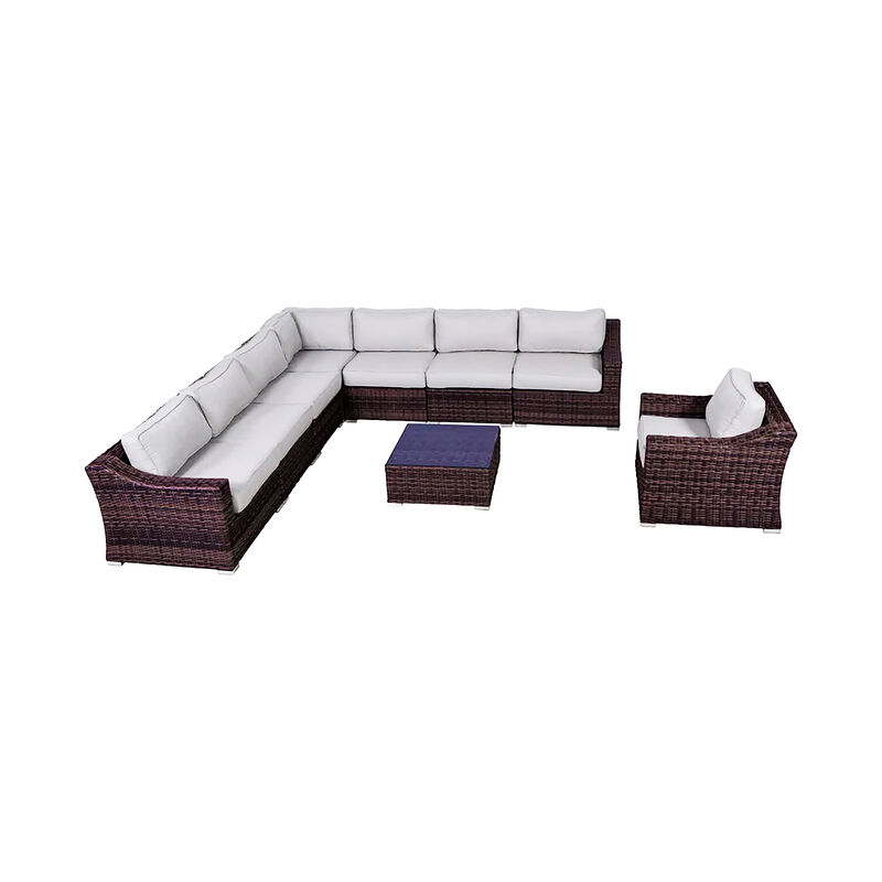 Living Source International Wicker Fully Assembled 7 - Person Seating Group with Cushions
