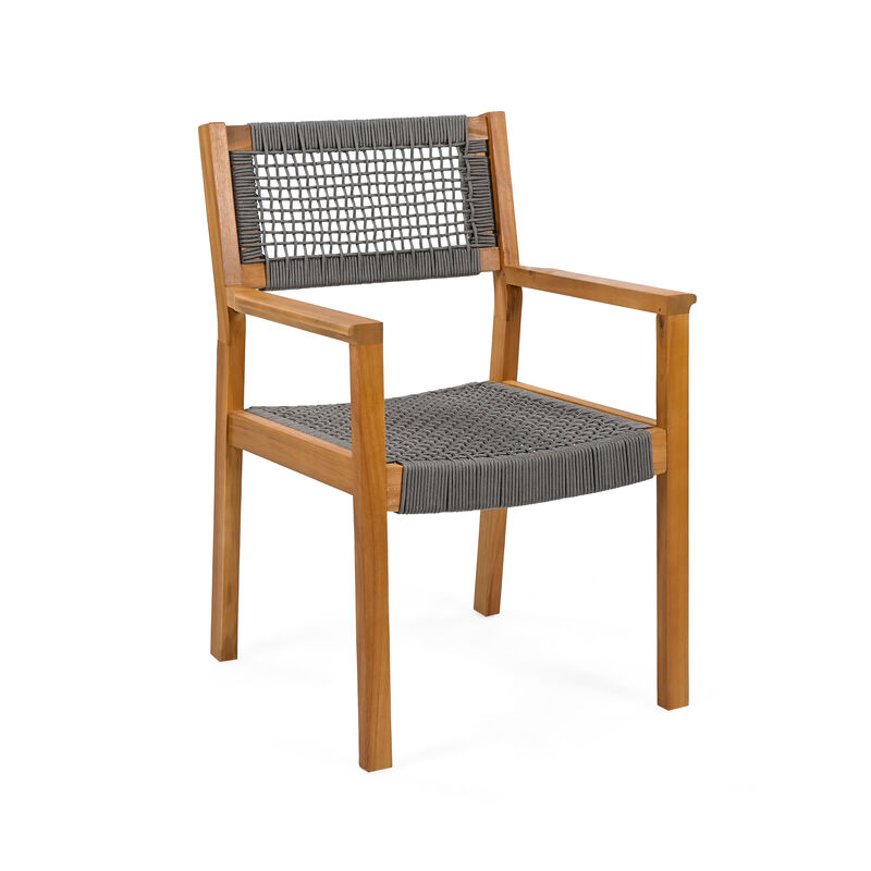 Merax 2 Pieces Acacia Wood Dining Chairs