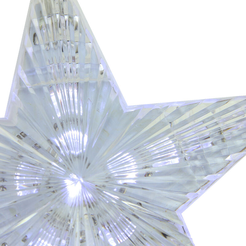 3 White LED Cascading Snowfall Star Christmas Lights - 2 ft Clear Wire