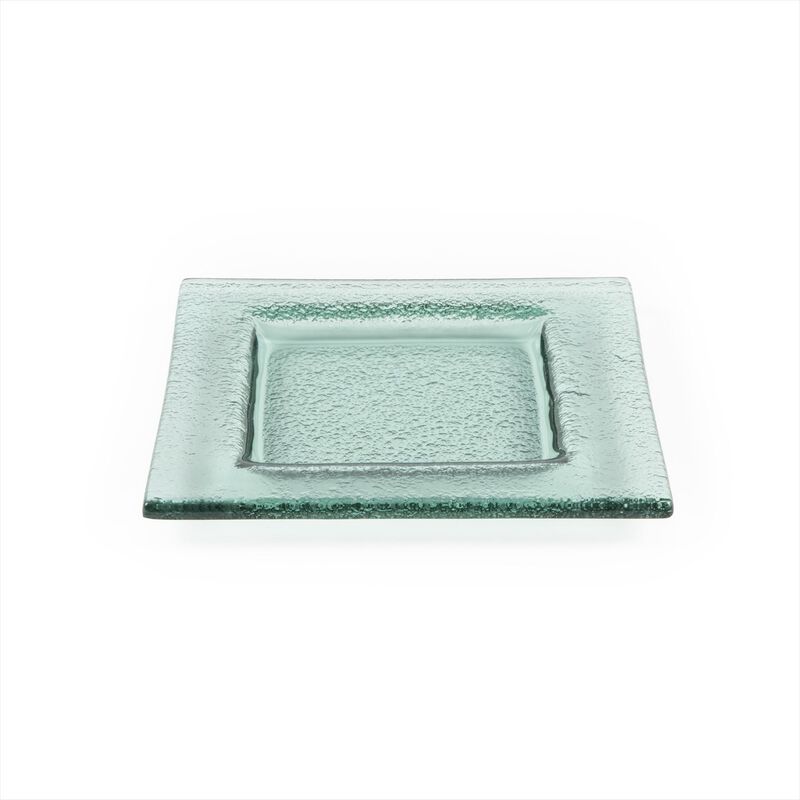 Glass Dinnerware 6" x 6" Square Transparent Glass Plate (Set of 4)