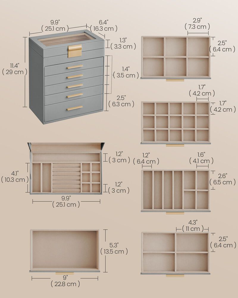 Jewelry Box with Glass Lid – Elegant Storage Solution with Clear View and Stylish Design