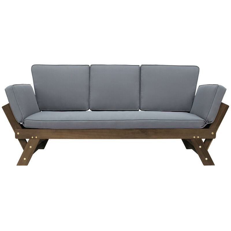 Merax Solid Outdoor Adjustable Patio Wooden Daybed Sofa