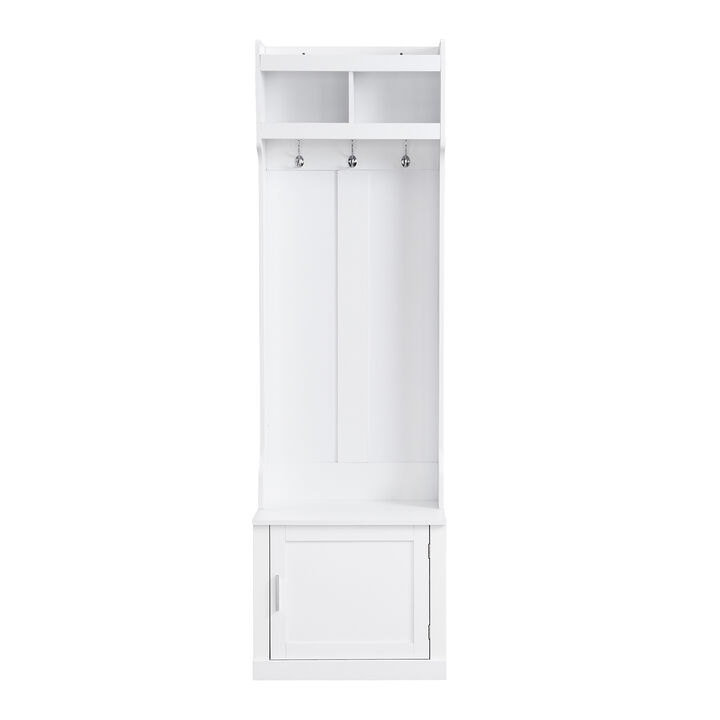 Merax Minimalist Slim Hall Tree with Cabinet
