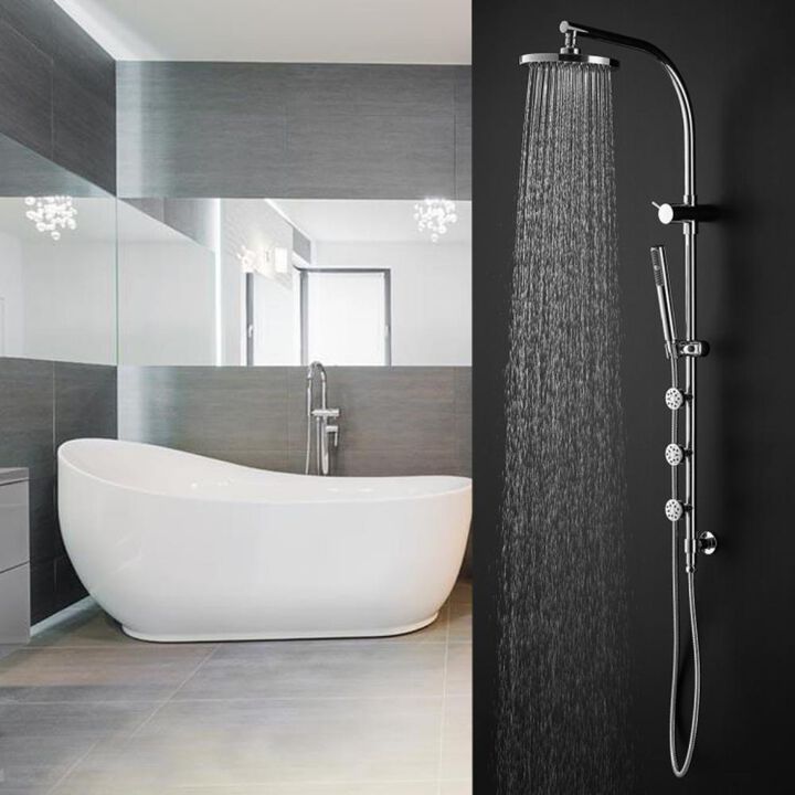 Rainfall Shower Panel Wall Mount with Hand Shower for Convenient and Luxurious Bathroom Experience