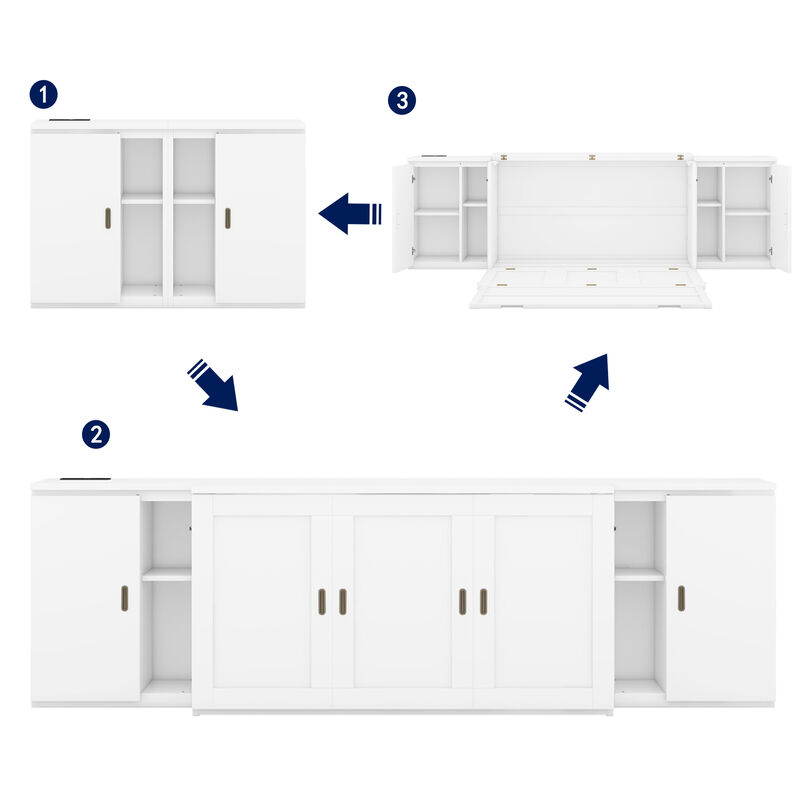 Merax Murphy Bed Cabinet with Shelves